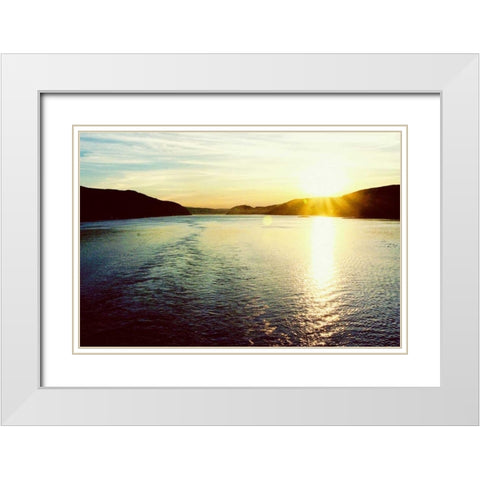 From Afar White Modern Wood Framed Art Print with Double Matting by Bryant, Susan
