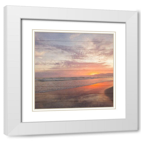 Beach Wood White White Modern Wood Framed Art Print with Double Matting by Bryant, Susan