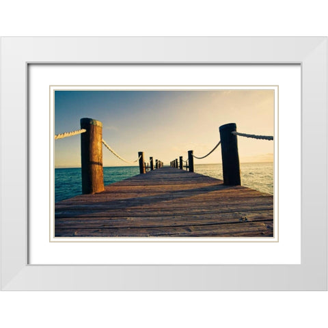 On The Water III White Modern Wood Framed Art Print with Double Matting by Bryant, Susan