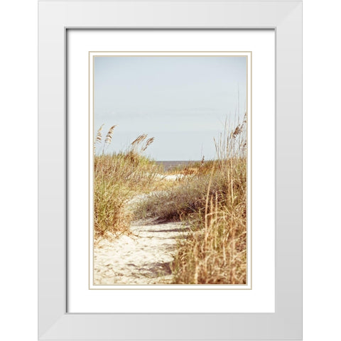 Palm To Beach White Modern Wood Framed Art Print with Double Matting by Bryant, Susan