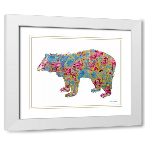 Colorful Bear White Modern Wood Framed Art Print with Double Matting by Coolick, Ann Marie