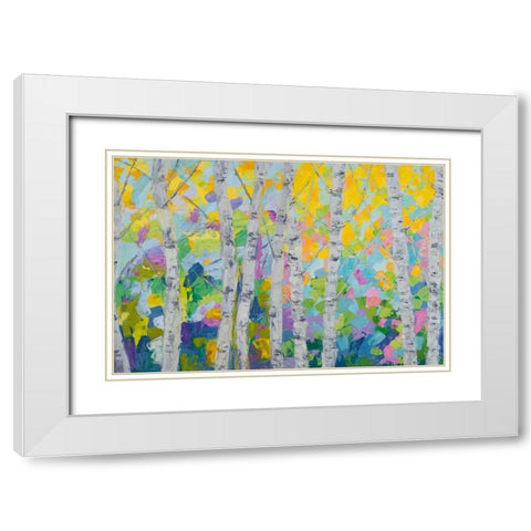 Dancing Birch Tree II White Modern Wood Framed Art Print with Double Matting by Coolick, Ann Marie