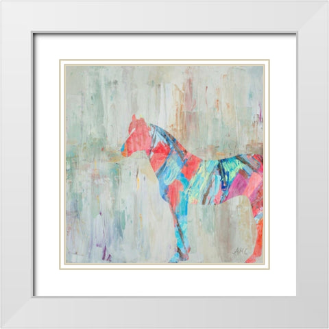 Rhizome Horse White Modern Wood Framed Art Print with Double Matting by Coolick, Ann Marie