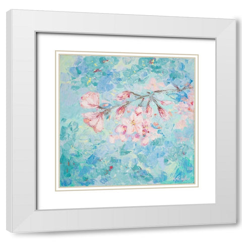Yoshino Cherry Blossom II White Modern Wood Framed Art Print with Double Matting by Coolick, Ann Marie