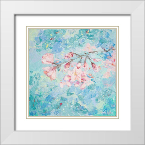 Yoshino Cherry Blossom II White Modern Wood Framed Art Print with Double Matting by Coolick, Ann Marie