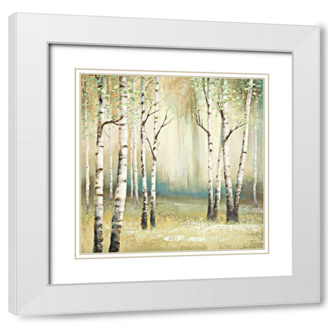 Summer Birch I White Modern Wood Framed Art Print with Double Matting by Marcon, Michael