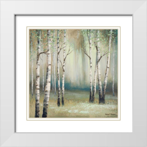Late September Birch I White Modern Wood Framed Art Print with Double Matting by Marcon, Michael
