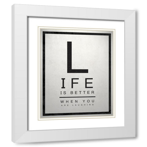 Inspirational Eye Chart II White Modern Wood Framed Art Print with Double Matting by SD Graphics Studio