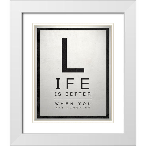 Inspirational Eye Chart II White Modern Wood Framed Art Print with Double Matting by SD Graphics Studio