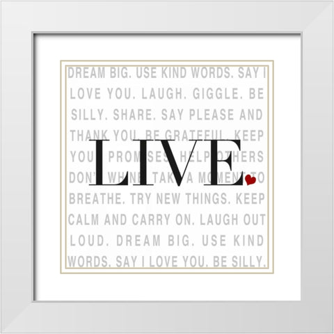 Love and Life II White Modern Wood Framed Art Print with Double Matting by SD Graphics Studio