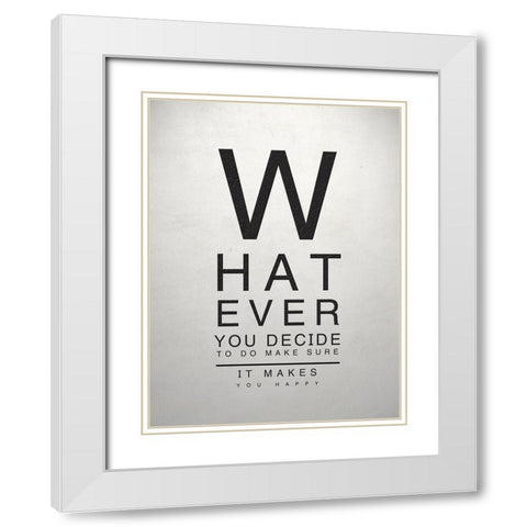 Inspirational Eye Chart III White Modern Wood Framed Art Print with Double Matting by SD Graphics Studio
