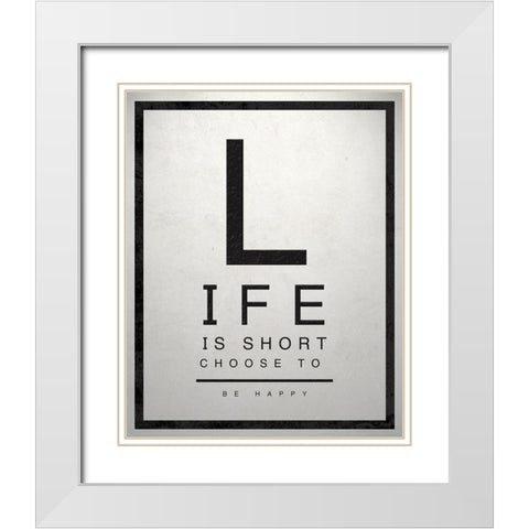 Inspirational Eye Chart IV White Modern Wood Framed Art Print with Double Matting by SD Graphics Studio