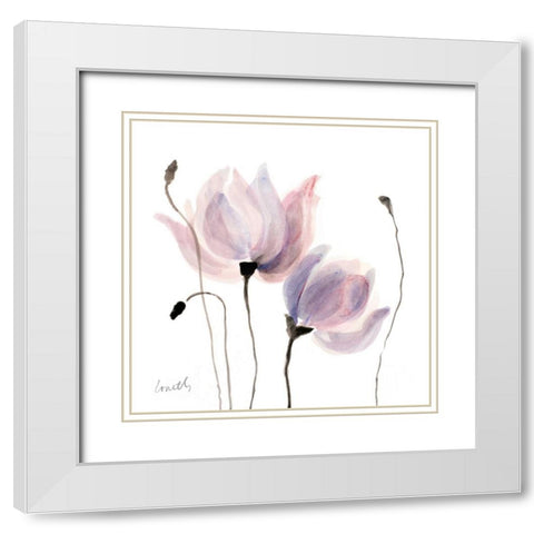 Floral Sway III White Modern Wood Framed Art Print with Double Matting by Loreth, Lanie