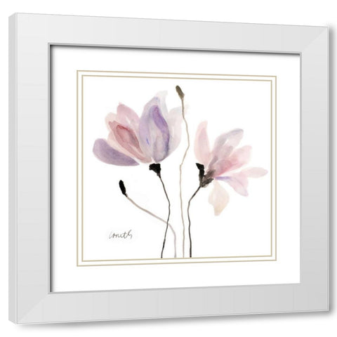 Floral Sway I White Modern Wood Framed Art Print with Double Matting by Loreth, Lanie