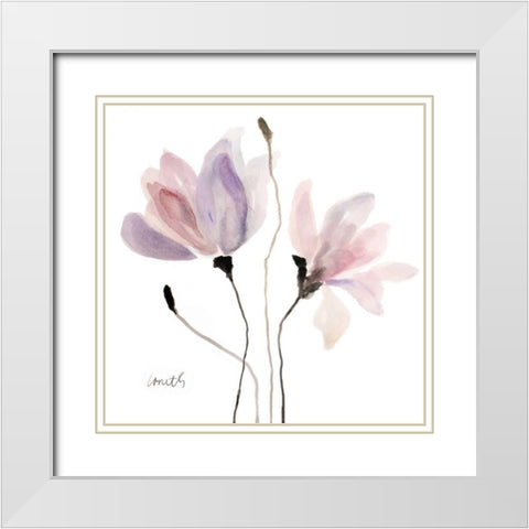 Floral Sway I White Modern Wood Framed Art Print with Double Matting by Loreth, Lanie