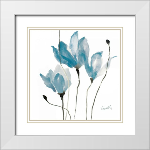 Blue Sway Square White Modern Wood Framed Art Print with Double Matting by Loreth, Lanie
