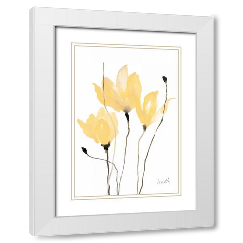 Yellow Sway White Modern Wood Framed Art Print with Double Matting by Loreth, Lanie