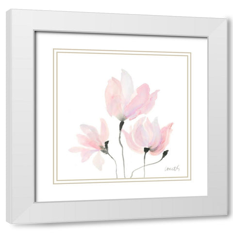 Pastel Floral Sway I White Modern Wood Framed Art Print with Double Matting by Loreth, Lanie