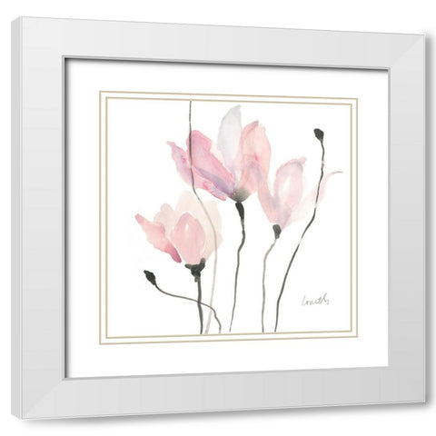 Pastel Floral Sway II White Modern Wood Framed Art Print with Double Matting by Loreth, Lanie