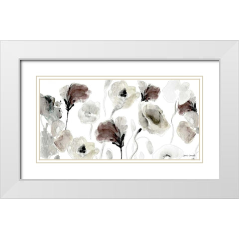 Autumn Poppies White Modern Wood Framed Art Print with Double Matting by Loreth, Lanie