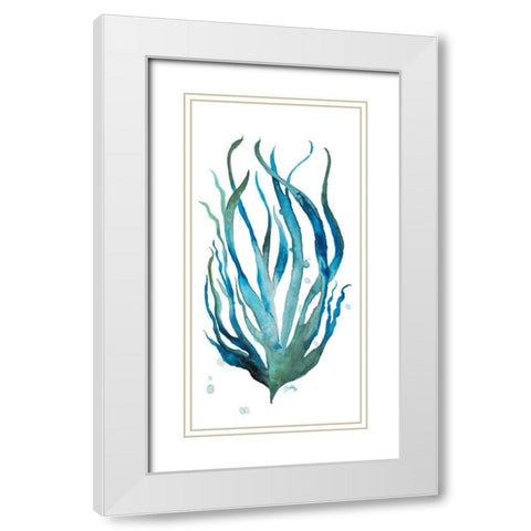 Aqua Creatures III White Modern Wood Framed Art Print with Double Matting by Medley, Elizabeth