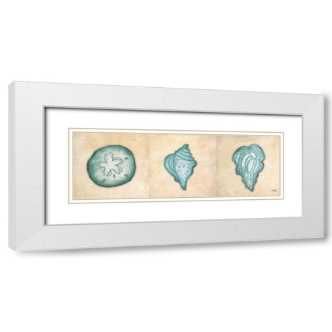 Shells II White Modern Wood Framed Art Print with Double Matting by Medley, Elizabeth