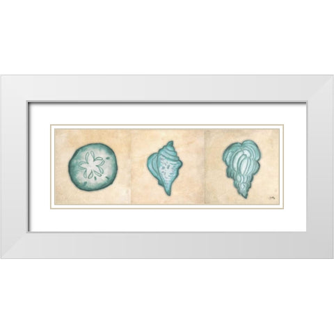 Shells II White Modern Wood Framed Art Print with Double Matting by Medley, Elizabeth