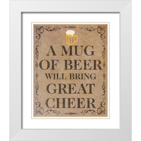 Celebrate and Cheer I White Modern Wood Framed Art Print with Double Matting by SD Graphics Studio