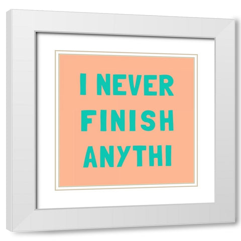 Never Grow I (peach) White Modern Wood Framed Art Print with Double Matting by SD Graphics Studio