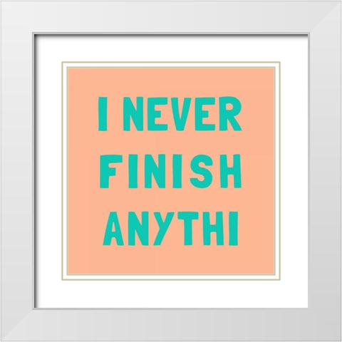 Never Grow I (peach) White Modern Wood Framed Art Print with Double Matting by SD Graphics Studio