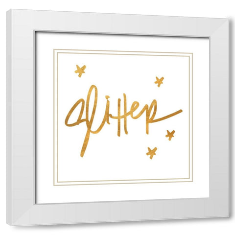 Glitter White Modern Wood Framed Art Print with Double Matting by Studio, Sd Graphics