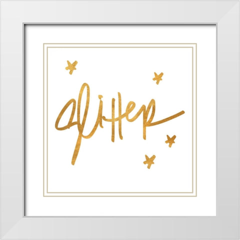 Glitter White Modern Wood Framed Art Print with Double Matting by Studio, Sd Graphics
