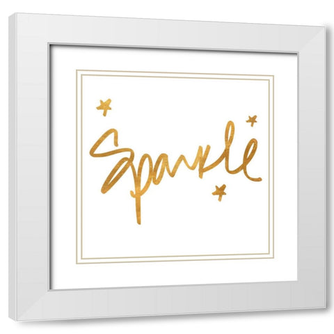 Sparkle White Modern Wood Framed Art Print with Double Matting by Studio, Sd Graphics