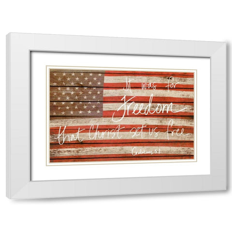 It Was For Freedom White Modern Wood Framed Art Print with Double Matting by Peck, Gail