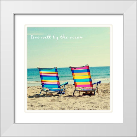 By the Ocean White Modern Wood Framed Art Print with Double Matting by Peck, Gail