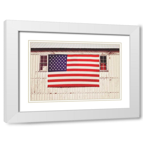 American Barn White Modern Wood Framed Art Print with Double Matting by Peck, Gail