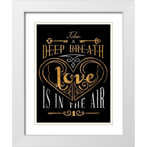 Love is in the Air White Modern Wood Framed Art Print with Double Matting by SD Graphics Studio