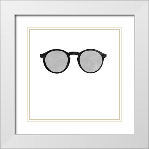 Cool Glasses White Modern Wood Framed Art Print with Double Matting by SD Graphics Studio