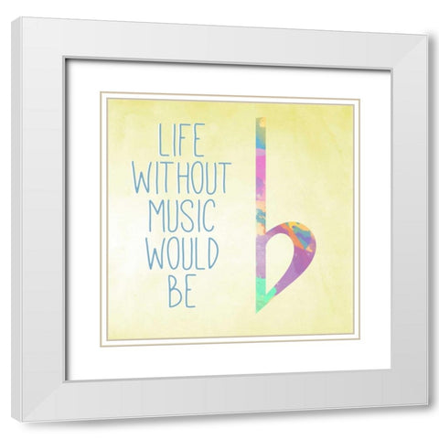 Watercolor Music III White Modern Wood Framed Art Print with Double Matting by SD Graphics Studio