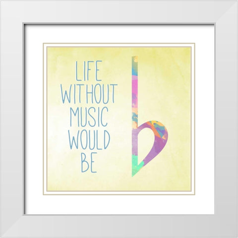Watercolor Music III White Modern Wood Framed Art Print with Double Matting by SD Graphics Studio
