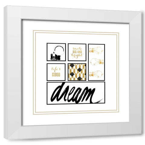 Dream Pack White Modern Wood Framed Art Print with Double Matting by SD Graphics Studio