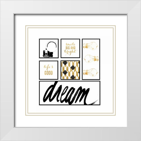 Dream Pack White Modern Wood Framed Art Print with Double Matting by SD Graphics Studio