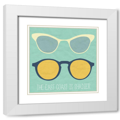 East Coast I White Modern Wood Framed Art Print with Double Matting by SD Graphics Studio