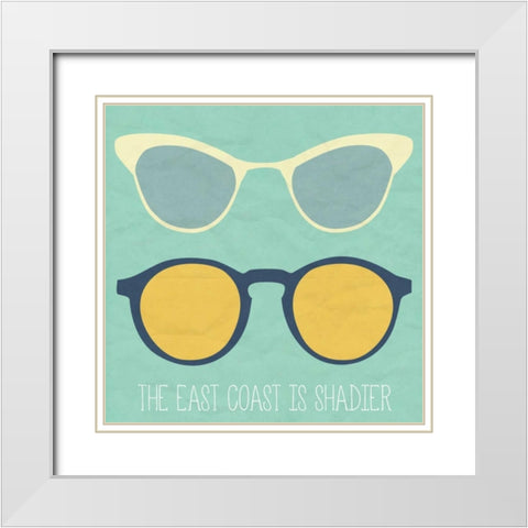 East Coast I White Modern Wood Framed Art Print with Double Matting by SD Graphics Studio