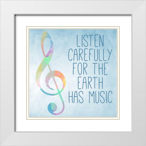 Watercolor Music I White Modern Wood Framed Art Print with Double Matting by SD Graphics Studio