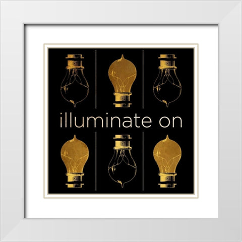 Shine and Illuminate II White Modern Wood Framed Art Print with Double Matting by SD Graphics Studio