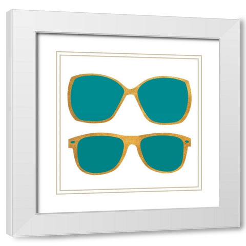 West Coast Shades White Modern Wood Framed Art Print with Double Matting by SD Graphics Studio