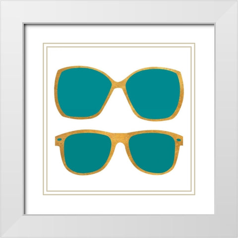 West Coast Shades White Modern Wood Framed Art Print with Double Matting by SD Graphics Studio