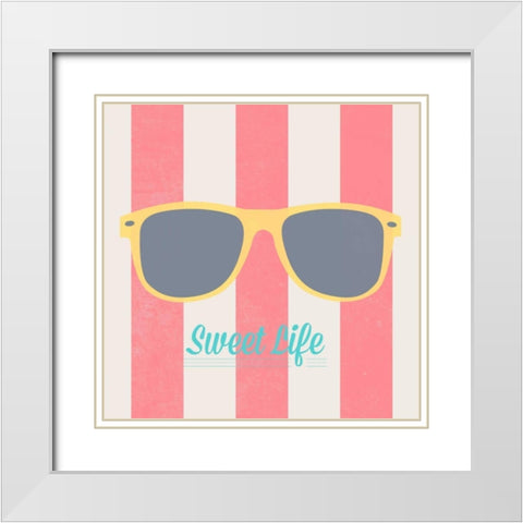 Sweet Life White Modern Wood Framed Art Print with Double Matting by SD Graphics Studio