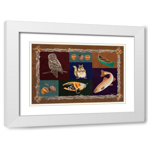 Elements of Nature Rectangle I White Modern Wood Framed Art Print with Double Matting by Baliko, Linda